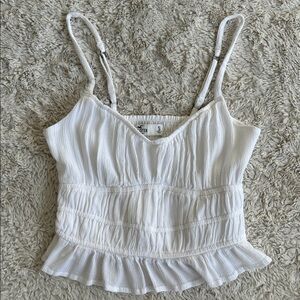 Hollister Cream Ruffle Cami Top